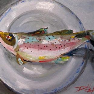 Art: Trout on a Plate-sold by Artist Delilah Smith