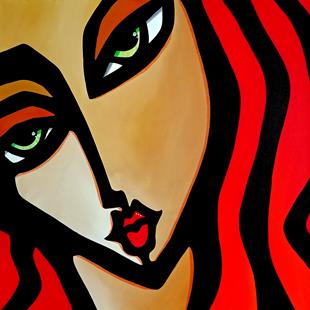 Art: Faces1262 2424 GW Abstract Art Original Painting You Dont Know Me 1 by Artist Thomas C. Fedro