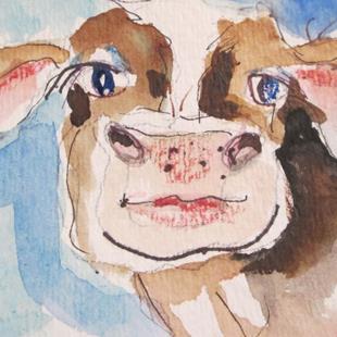 Art: Brown Cow by Artist Delilah Smith