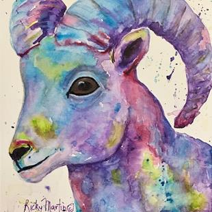 Art: Big Horn Sheep by Artist Ulrike 'Ricky' Martin