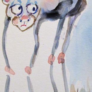 Art: Long Legged Monkey by Artist Delilah Smith