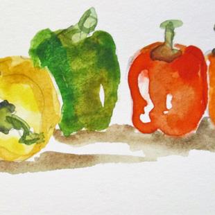 Art: Peppers by Artist Delilah Smith