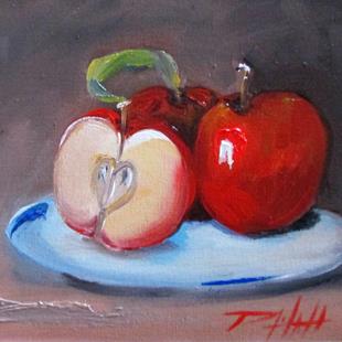 Art: Apples on a Plate No. 8 Apple Series by Artist Delilah Smith