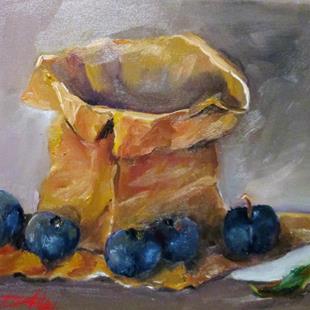 Art: Paper Bag and Plums by Artist Delilah Smith