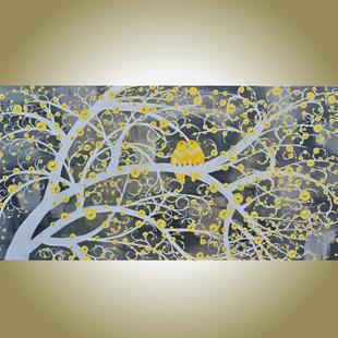 Art: A Yellow Gray Day (sold) by Artist Amber Elizabeth Lamoreaux