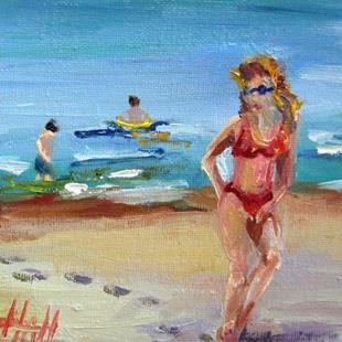 Art: Beach People No 3 by Artist Delilah Smith