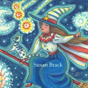 Art: WITCHES FLY HIGH ON THE FOURTH OF JULY by Artist Susan Brack