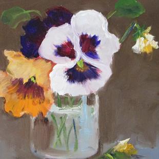 Art: Pansies in Water No. 2 by Artist Delilah Smith