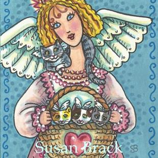 Art: EVERY KITTEN NEEDS A GUARDIAN ANGEL by Artist Susan Brack