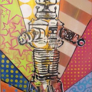 Art: Graffiti Pop Art Robbie the Robot by Artist Paul Lake, Lucky Studios