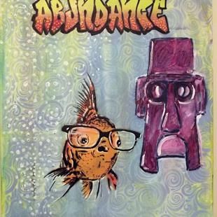 Art: Hipster Goldfish Pop Art Graffiti Original by Artist Paul Lake, Lucky Studios