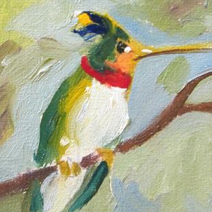 Art: Hummingbird aceo by Artist Delilah Smith