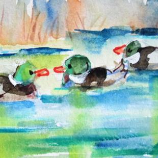 Art: Pond of Ducks by Artist Delilah Smith