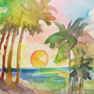 Art: Tropical Sunset by Artist Delilah Smith