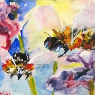 Art: Bees and Flowers by Artist Delilah Smith