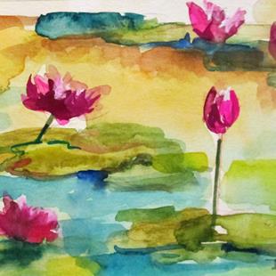 Art: Lily Pads and Water Lilies by Artist Delilah Smith