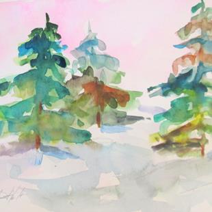 Art: Pine Trees No. 2 by Artist Delilah Smith