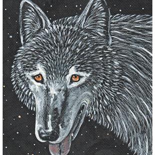 Art: Wolf at Night by Artist Melinda Dalke