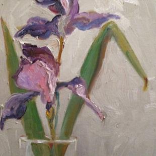 Art: Vase of Iris by Artist Delilah Smith