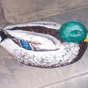 Art: mallard duck carving by Leonard G. Collins by Artist Leonard G. Collins