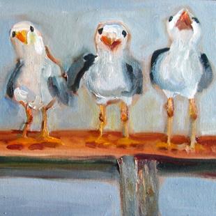 Art: Three Gulls No. 2 by Artist Delilah Smith