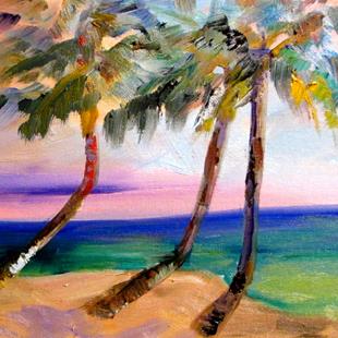 Art: Three Palm Trees by Artist Delilah Smith