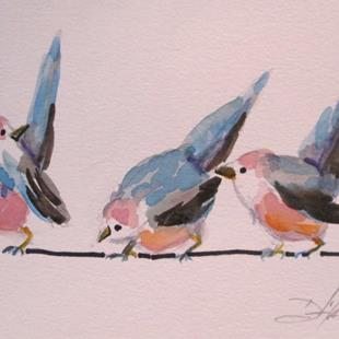 Art: Birds on a Wire by Artist Delilah Smith