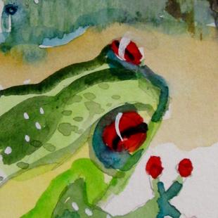 Art: Spring Frog by Artist Delilah Smith