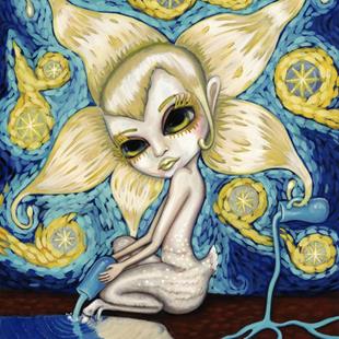 Art: The Star: Morbidly Adorable Tarot Art by Artist Misty Monster (Benson)