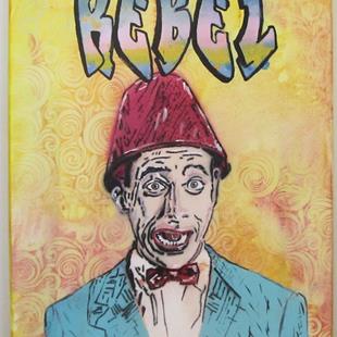 Art: Pee Wee Herman Lamp Shade Original Graffiti by Artist Paul Lake, Lucky Studios