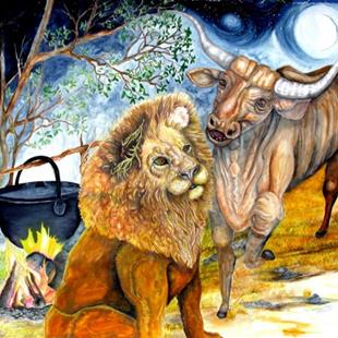 Art: The Lion and The Bull by Artist Lisa Morgan