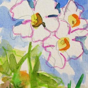 Art: White Flowers Aceo by Artist Delilah Smith