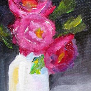 Art: Roses in a White Vase by Artist Delilah Smith