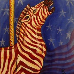 Art: Stripes Herschell-Spillman Zebra #1 by Artist Kim Loberg