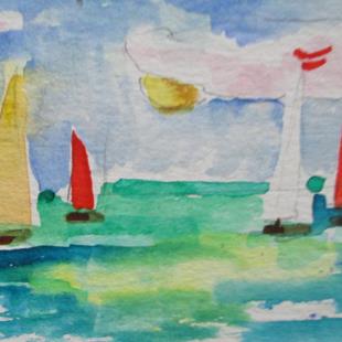 Art: Sailboats No. 14 by Artist Delilah Smith