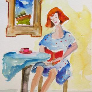 Art: Girl Reading by Artist Delilah Smith