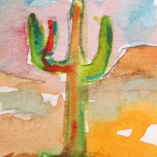 Art: Sunset Cactus by Artist Delilah Smith