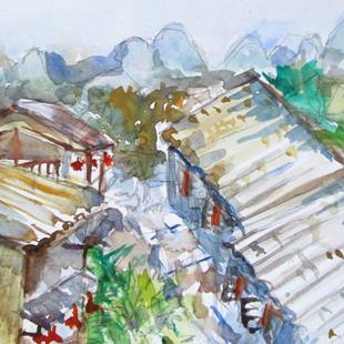 Art: Roof Tops by Artist Delilah Smith