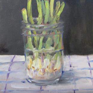 Art: Green Onions in a Jar by Artist Delilah Smith