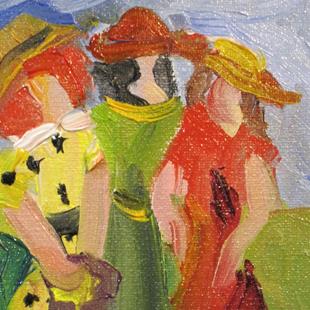Art: Women with Hats by Artist Delilah Smith