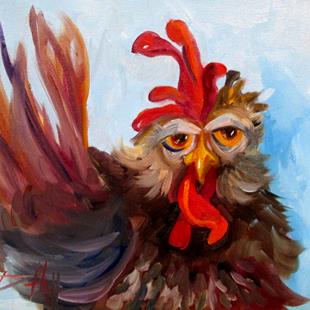 Art: Farm Chicken by Artist Delilah Smith