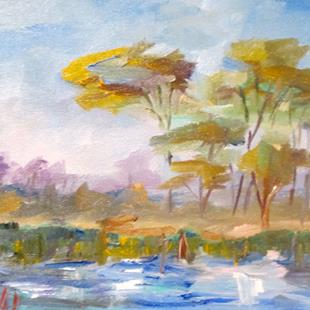 Art: Landscape and Pond by Artist Delilah Smith