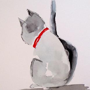 Art: Gray Cat by Artist Delilah Smith