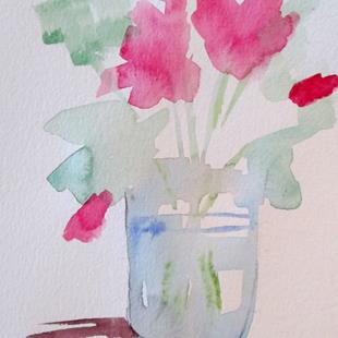 Art: Floral Still Life Pink Flowers by Artist Delilah Smith