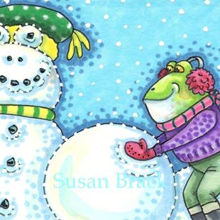 Art: FROGGY SNOWMAN by Artist Susan Brack