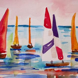 Art: Sailing on the Lake by Artist Delilah Smith