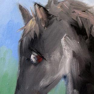 Art: Black Horse by Artist Delilah Smith