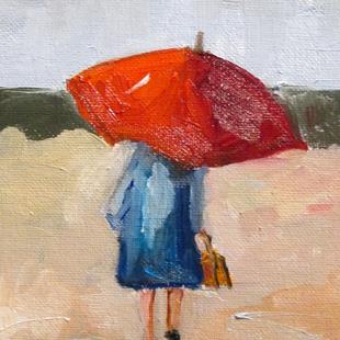 Art: Red Umbrella by Artist Delilah Smith