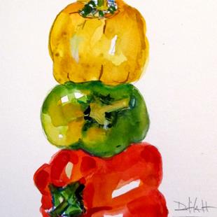 Art: Vegetable 6, Peppers by Artist Delilah Smith