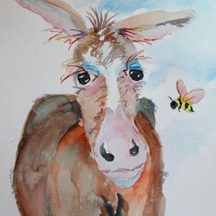 Art: Donkey and Bee by Artist Delilah Smith